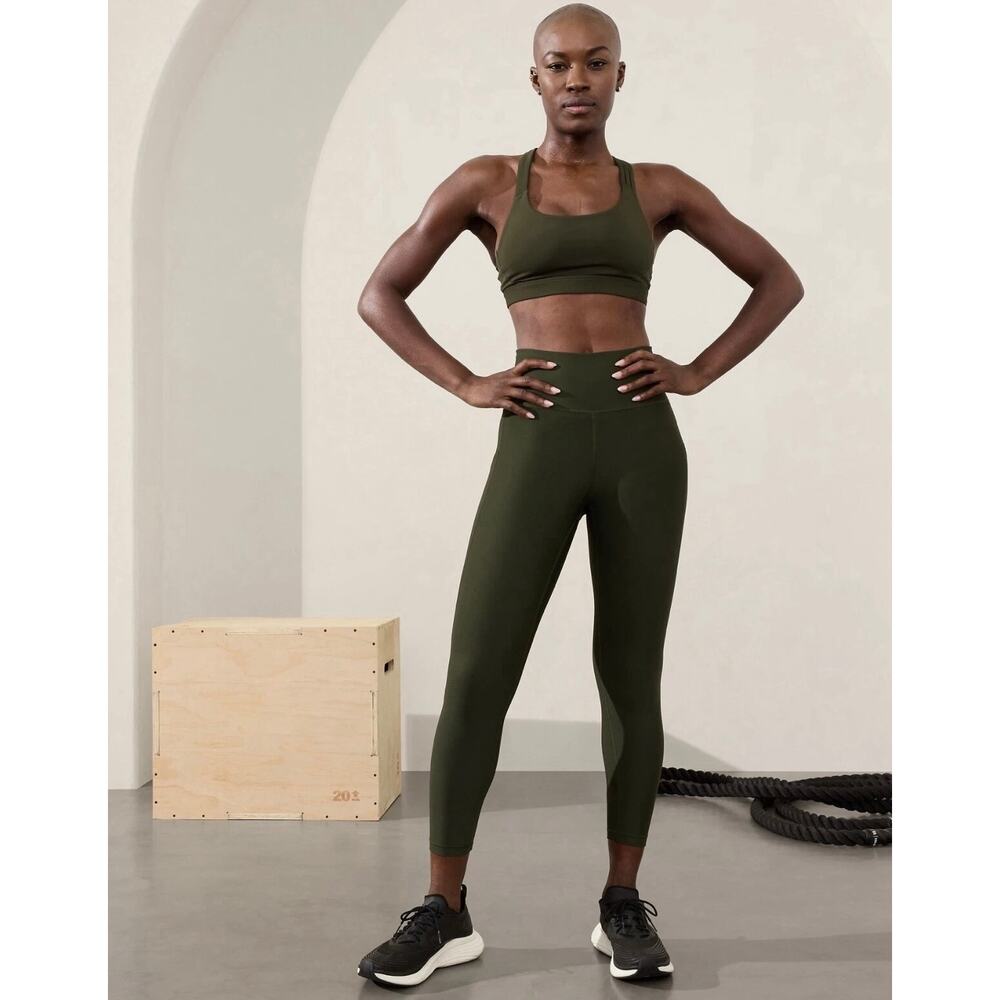 Athleta Olive Green High-Rise 7/8 Leggings